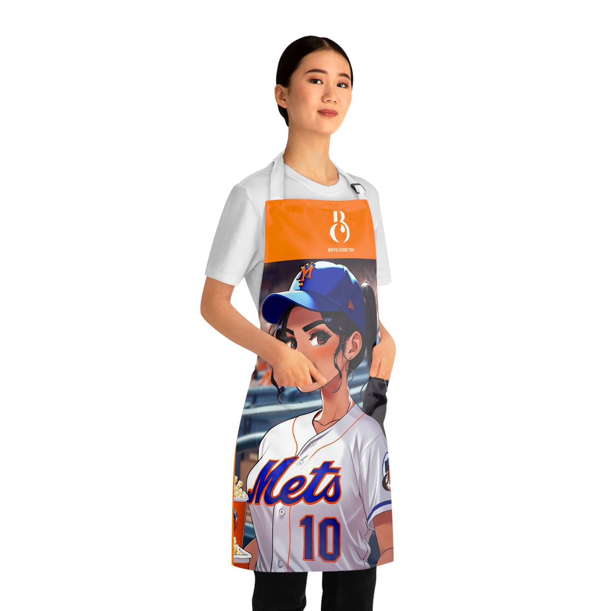 Baseball Cute Mets Girl Game Day Cooking Apron
