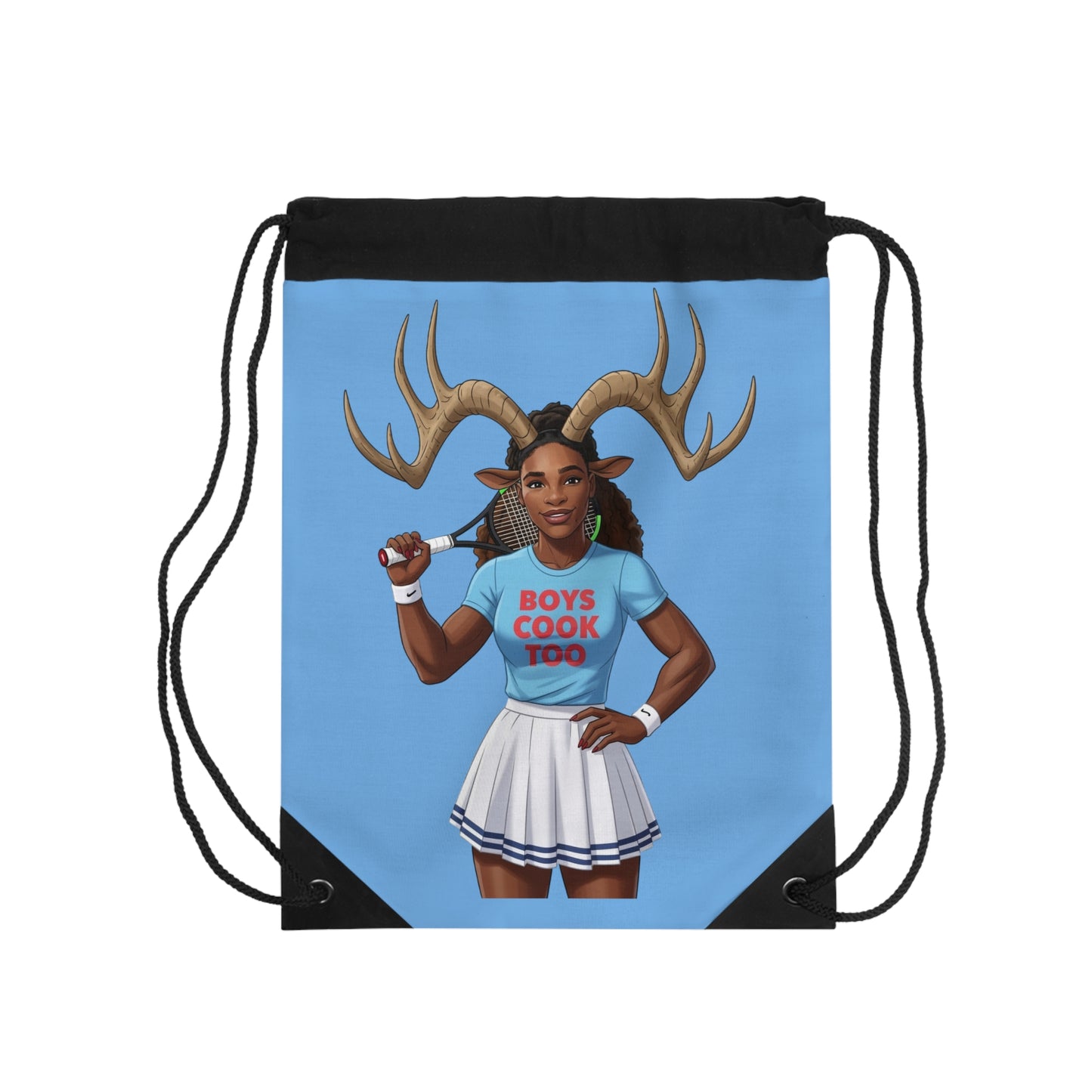 Boys Cook Too Tennis Goat Drawstring Bag