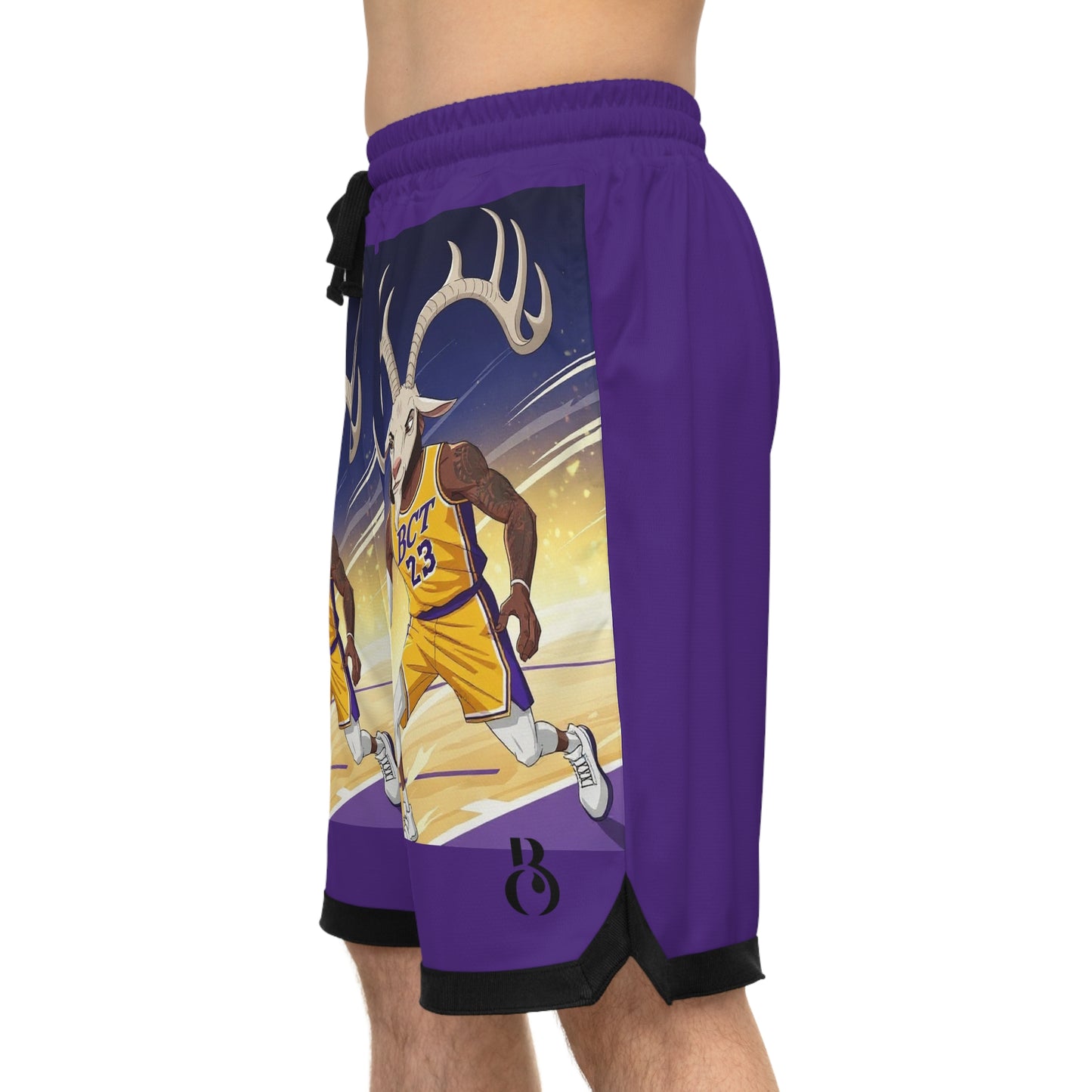 Purple & Gold Goat Basketball Shorts