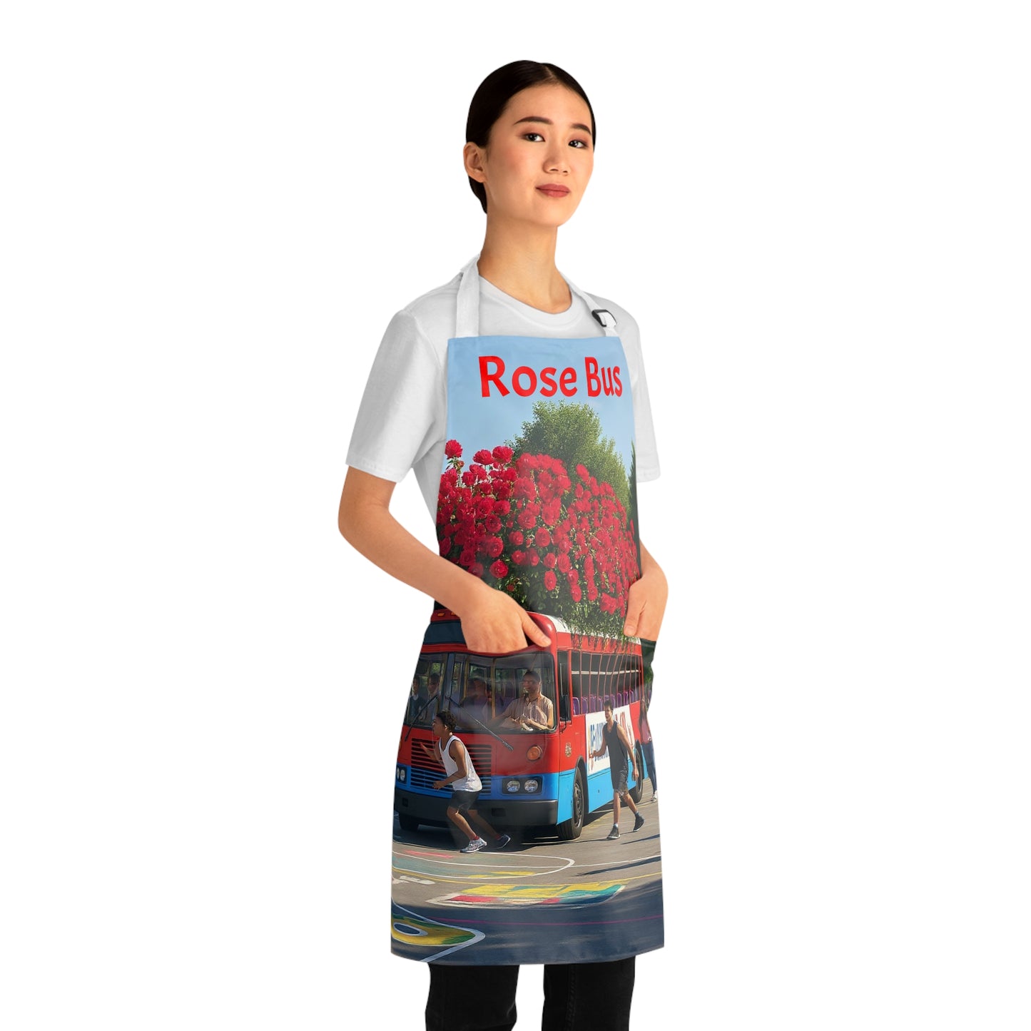 "Rose Bus" Floral Neighborhood Basketball Court Apron