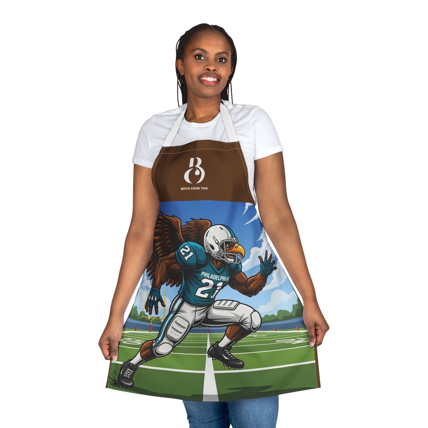 Philadelphia Flying Eagle Football Player — Athletic Cooking Apron for Fans