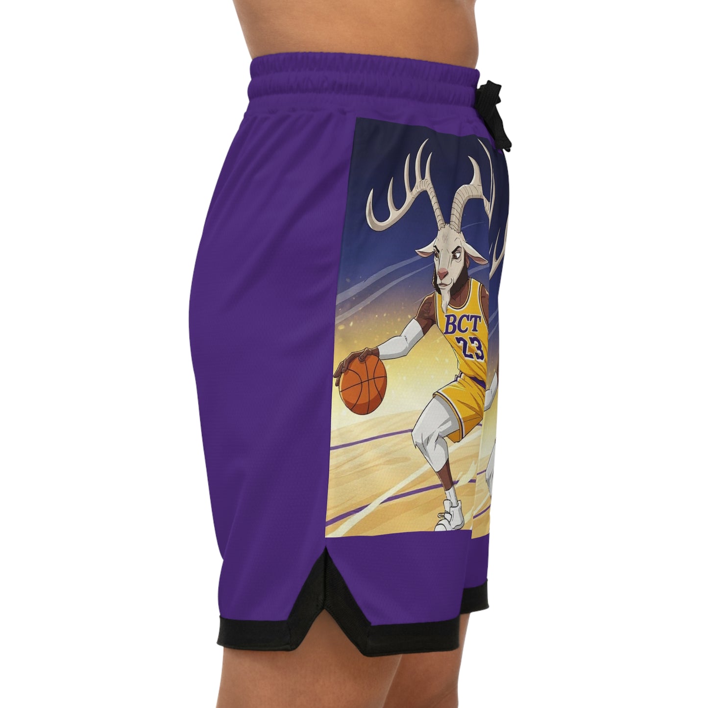 Purple & Gold Goat Basketball Shorts