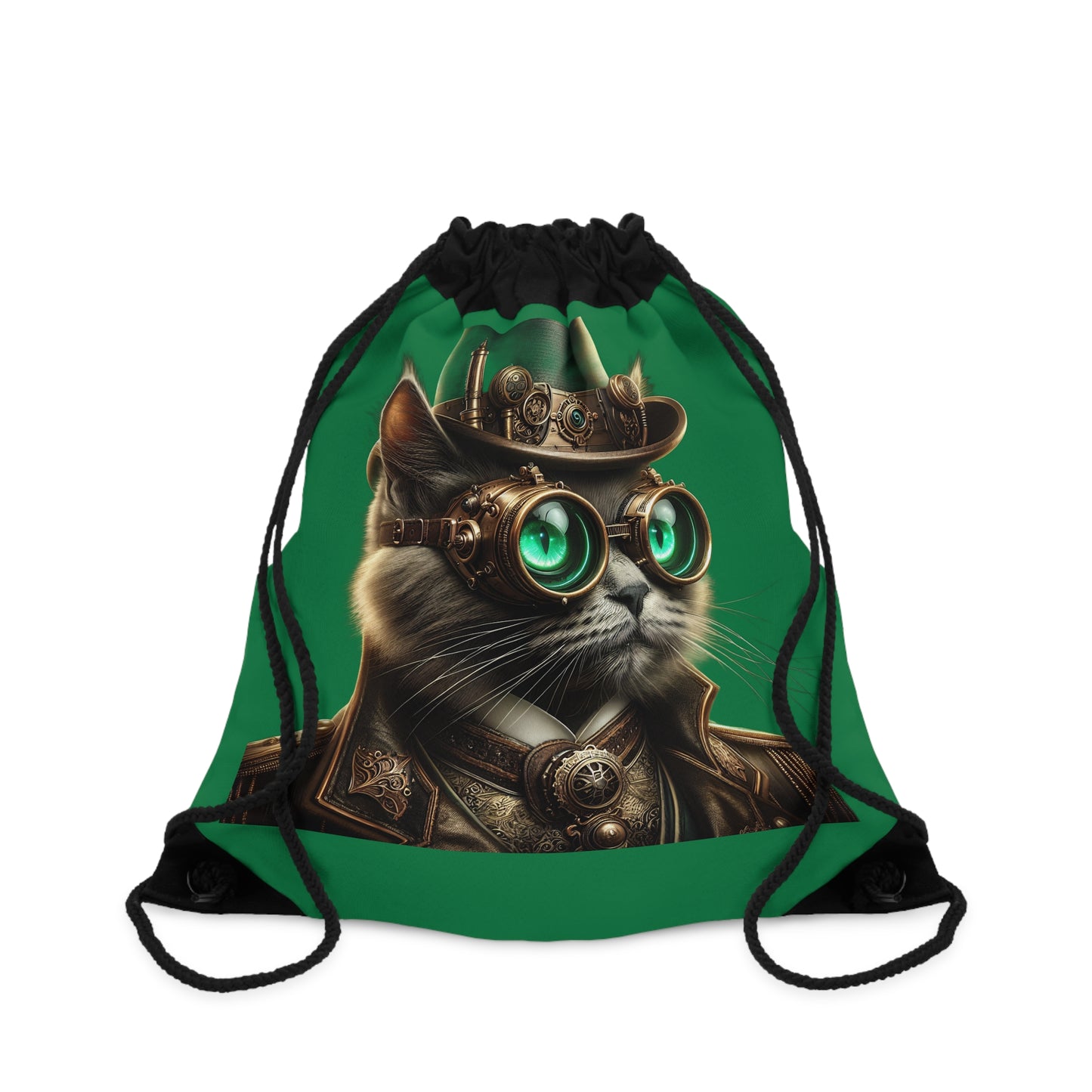 Top Hat Cat Handy Bag - Green