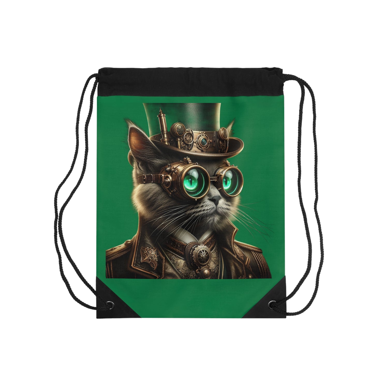 Top Hat Cat Handy Bag - Green