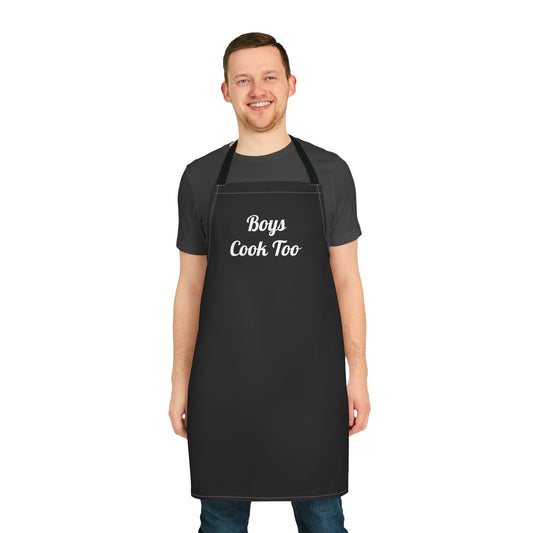 'Boys Cook Too' Signature Chef Apron for Men, Women & Young Cooks