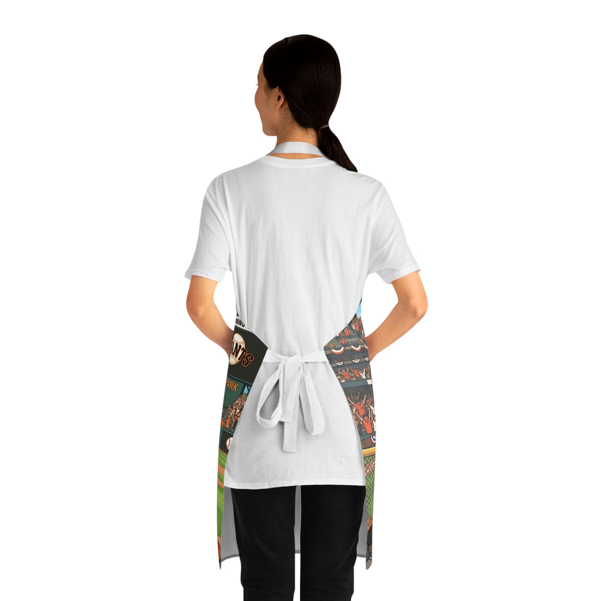 Baseball Catch Apron — Fan Cookout Chef Apron with Stadium Illustration