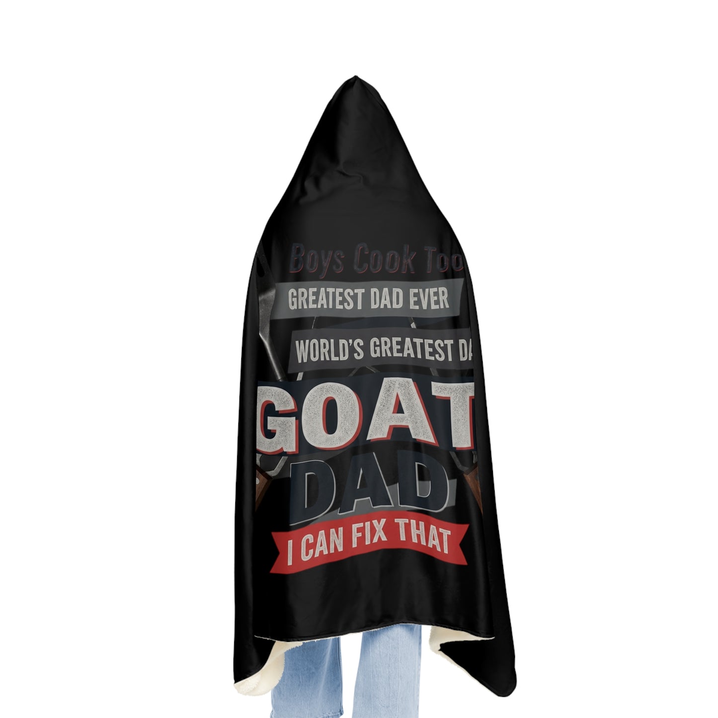 GOAT Dad Snuggle Blanket - 'World's Greatest Dad' Hooded Gift Throw