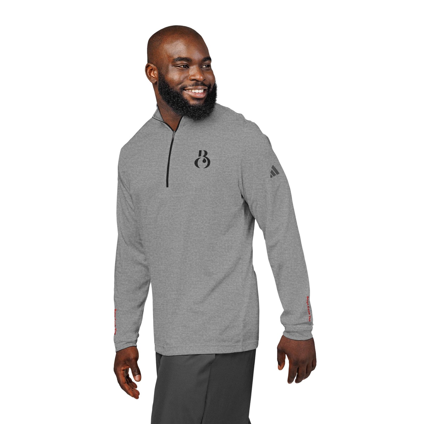 'Boys Cook Too' Quarter-Zip adidas – Embroidered Pullover