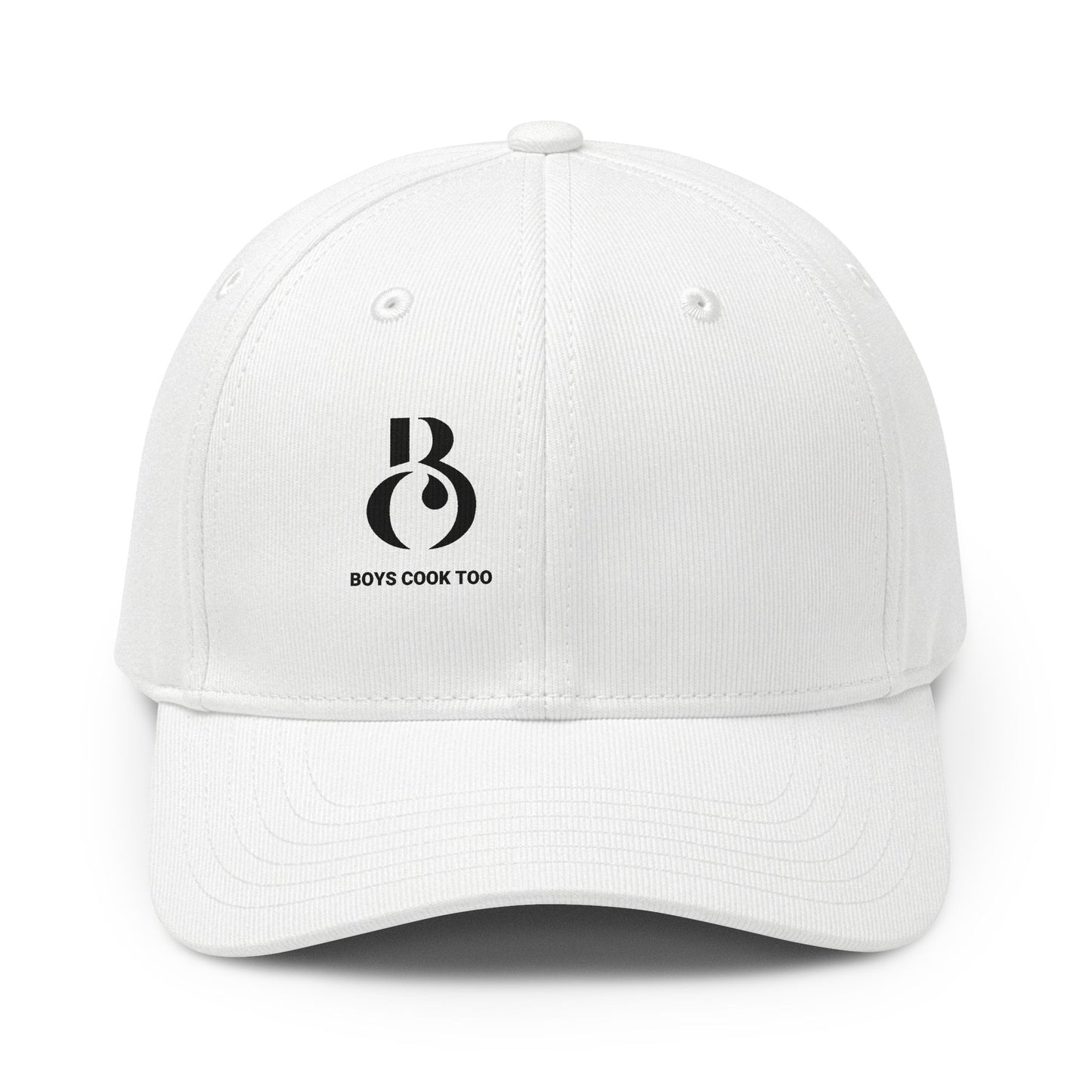 Black/White Embroidered 'Boys Cook Too' — adidas Baseball Hat