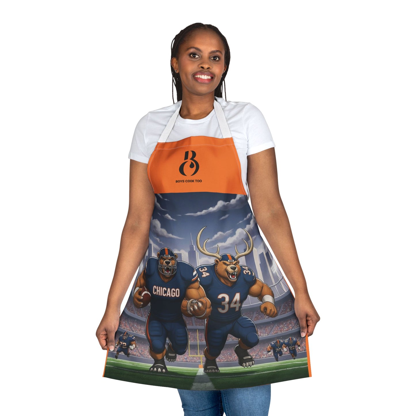 Chicago Football Grizzly Bears Stadium Game Day Cooking Apron