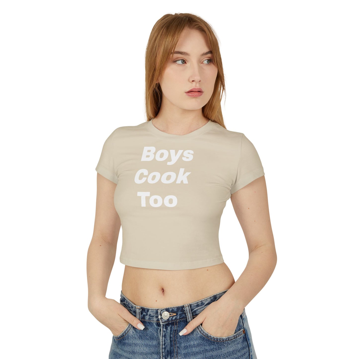 Crop Casual Tee, Perfect for Food Lovers