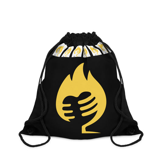 'Mic On Fire' Drawstring Bag