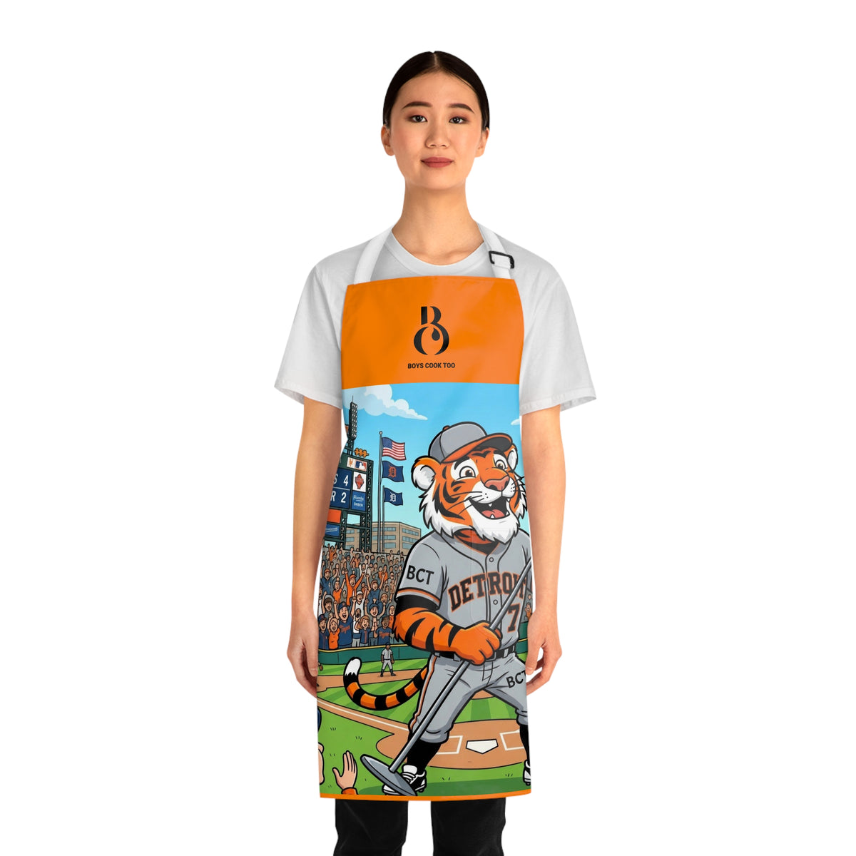 Baseball Detroit Singing Tiger Chef Apron