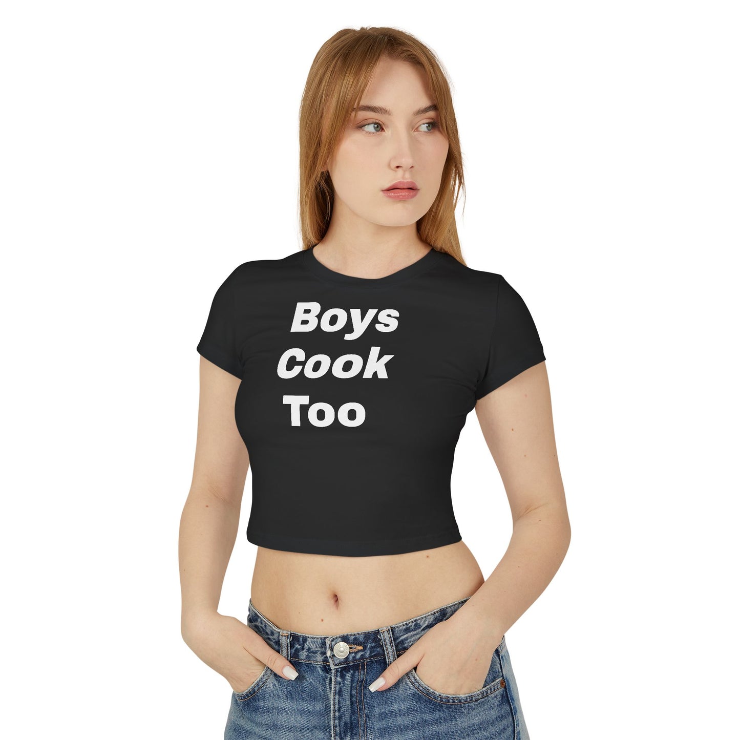 Crop Casual Tee, Perfect for Food Lovers