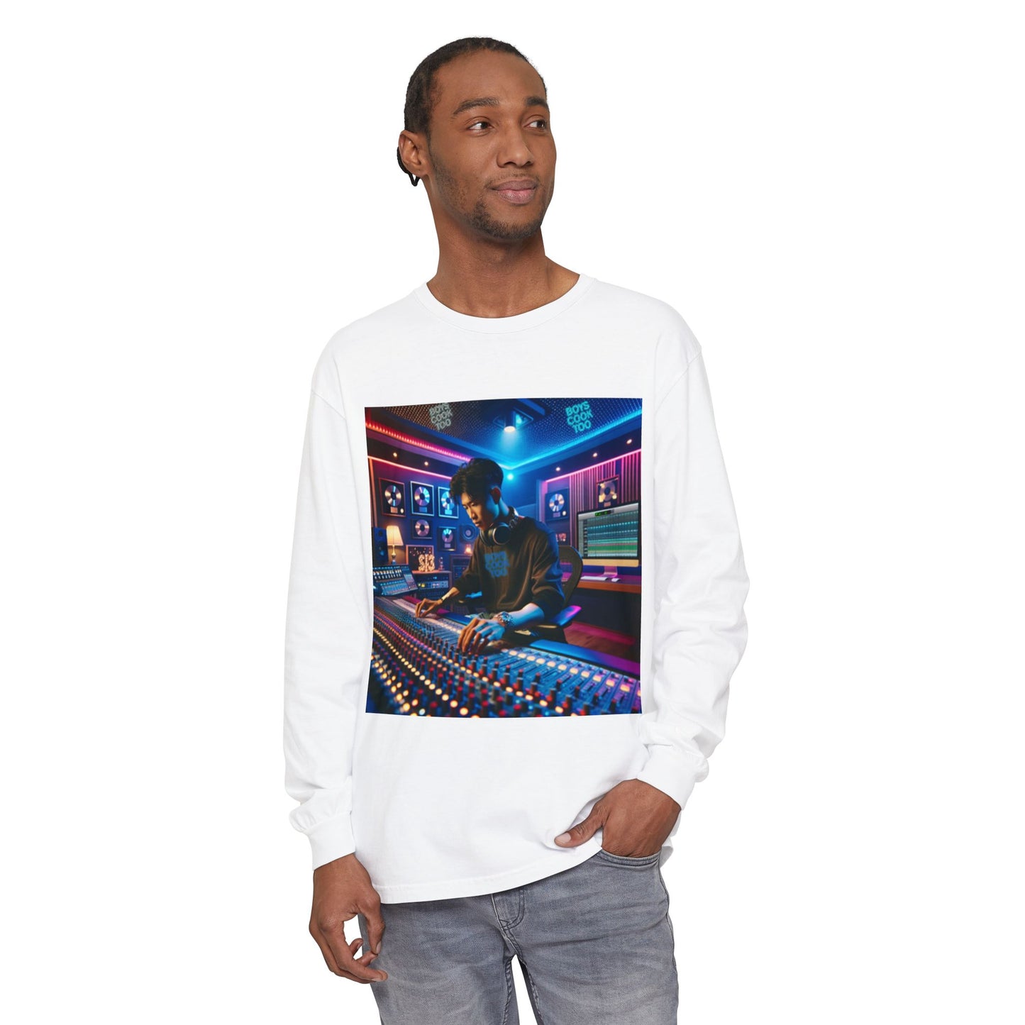 Music Producer Shrug - Studio Vibes Long Sleeve Shirt