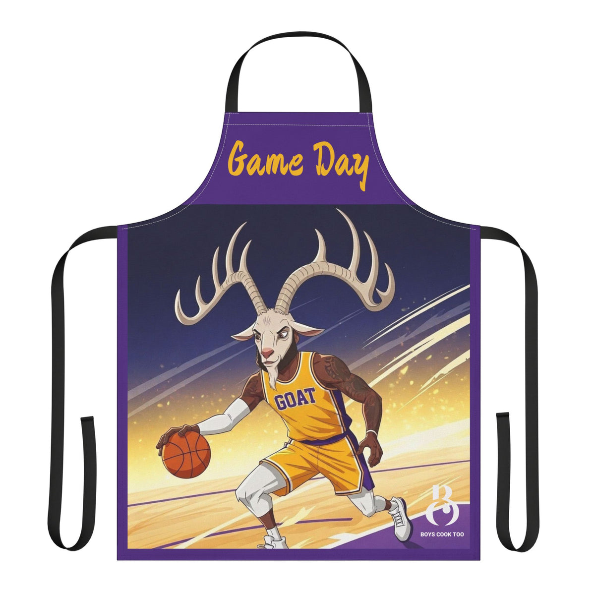 Purple & Gold Basketball Goat Apron