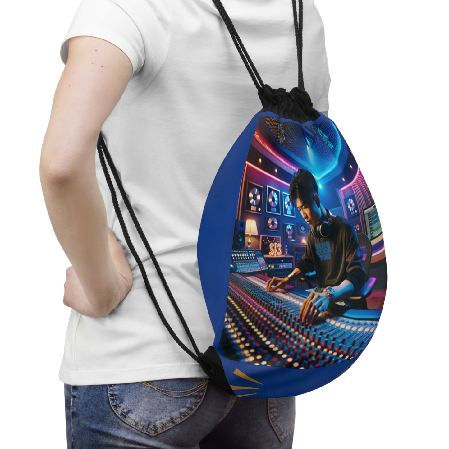 Music Production Studio Drawstring Bag