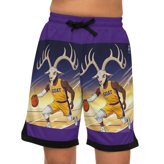 Purple & Gold Goat Basketball Shorts