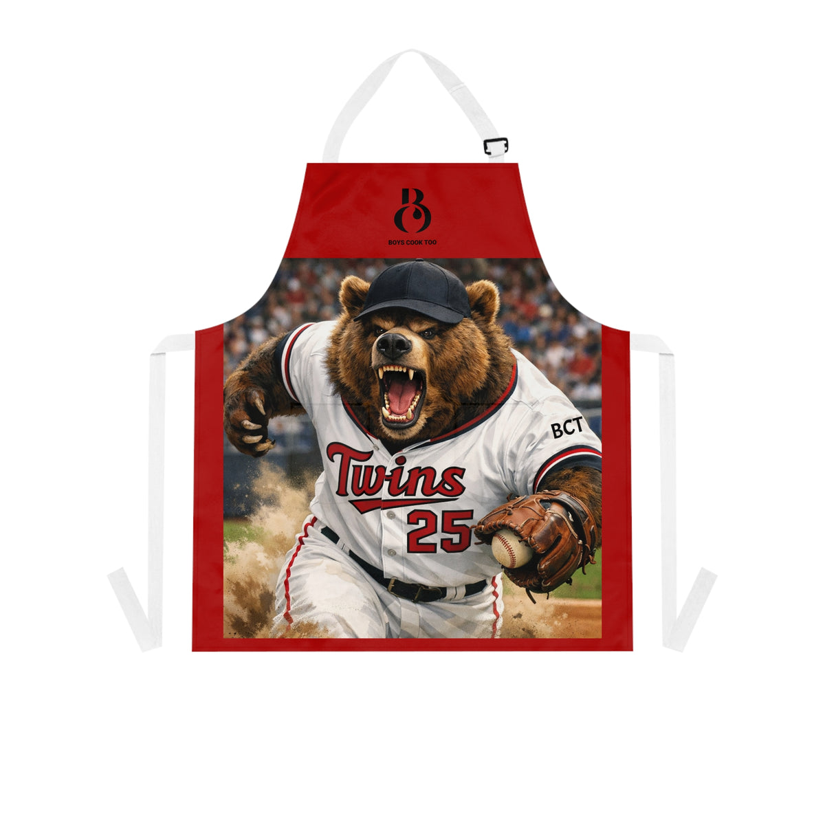 Baseball Bear Twins Team Fan Cooking Apron