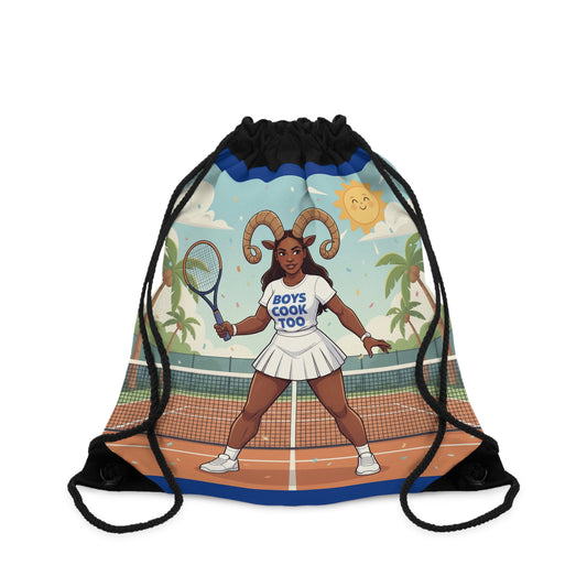 Boys Cook Too Tennis Goat Drawstring Bag