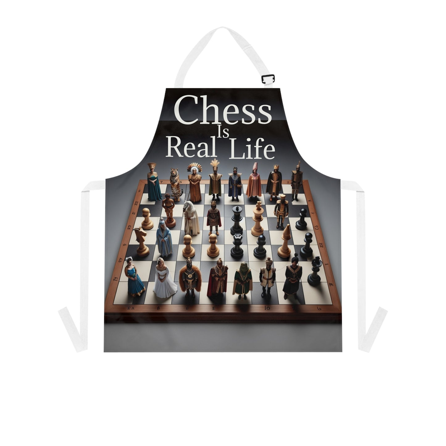 "Chess Is Real Life" Chessboard Pieces Apron for Enthusiasts
