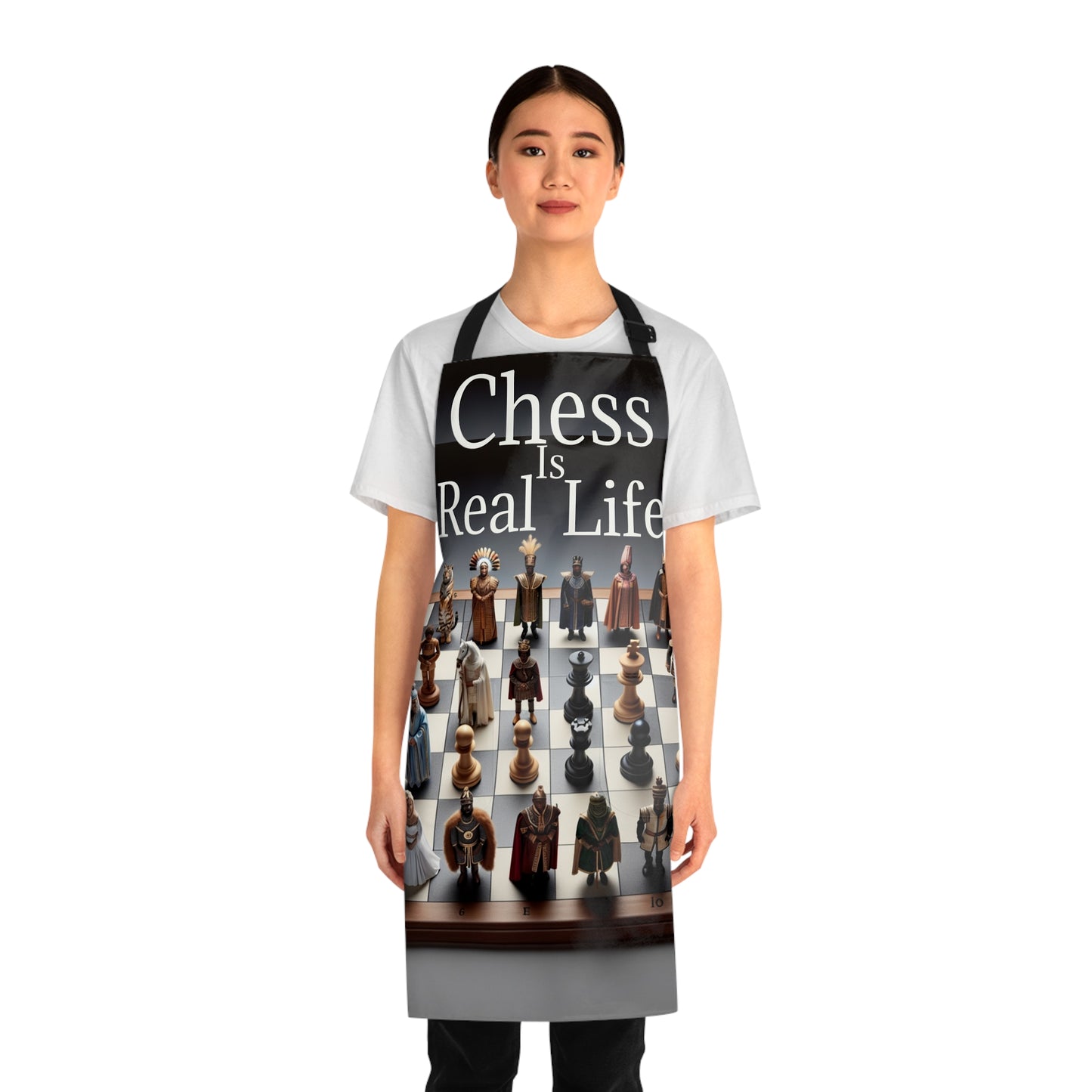 "Chess Is Real Life" Chessboard Pieces Apron for Enthusiasts