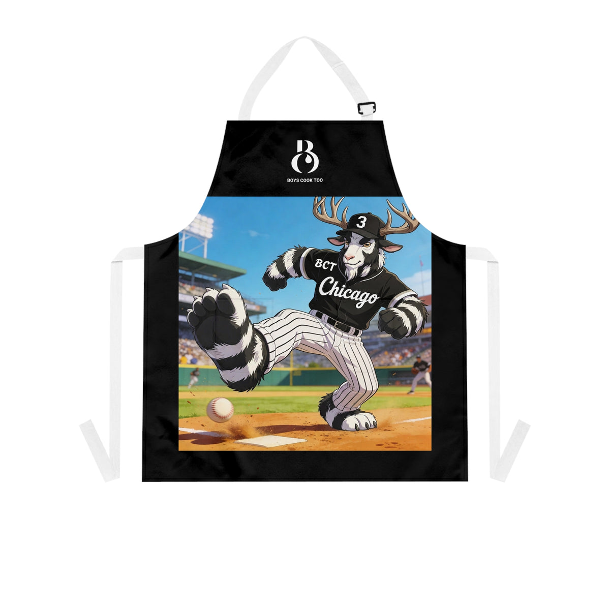 Chicago Black & White Baseball Stadium Apron