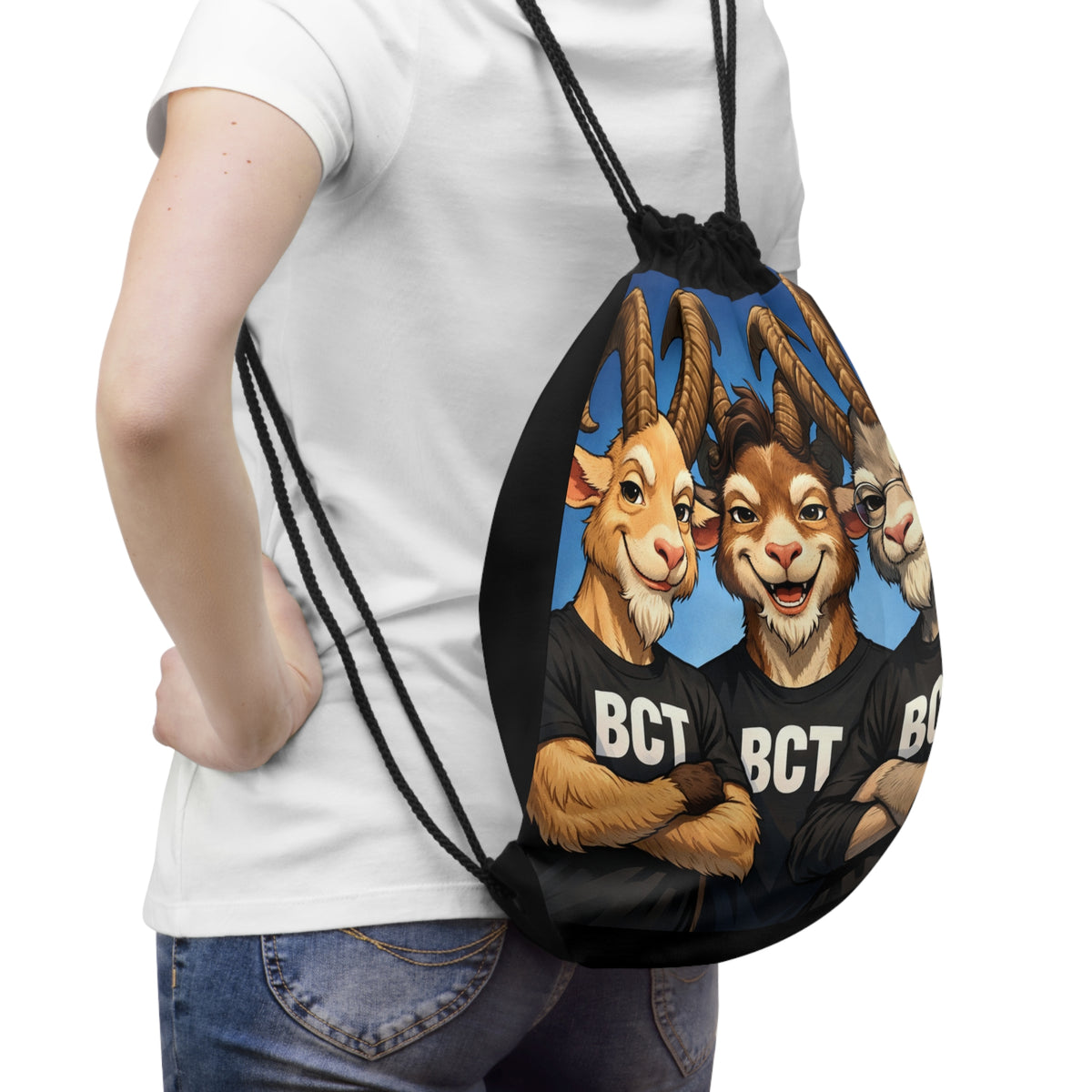 Tech Goat Vibes Durable Drawstring Bag