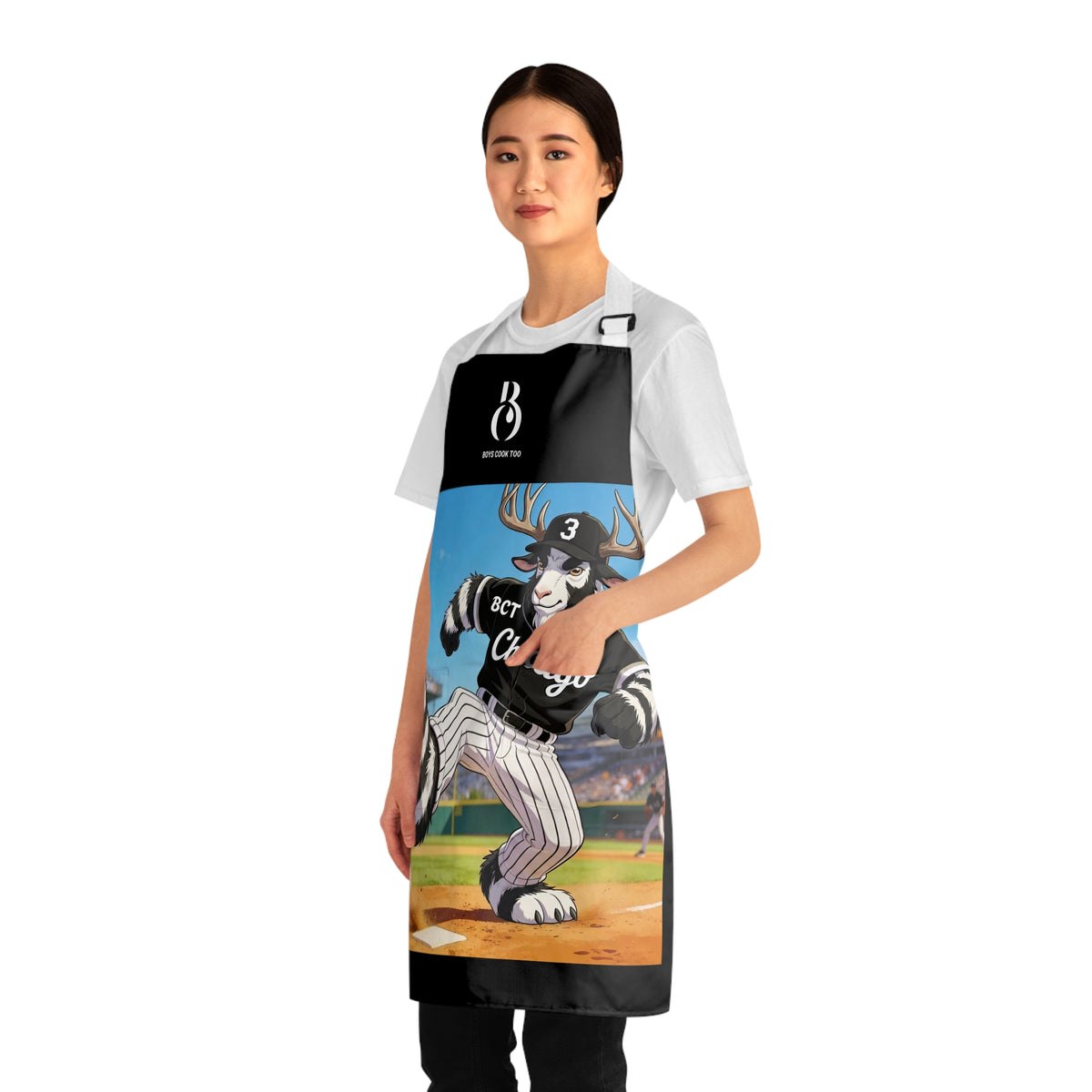 Chicago Black & White Baseball Stadium Apron