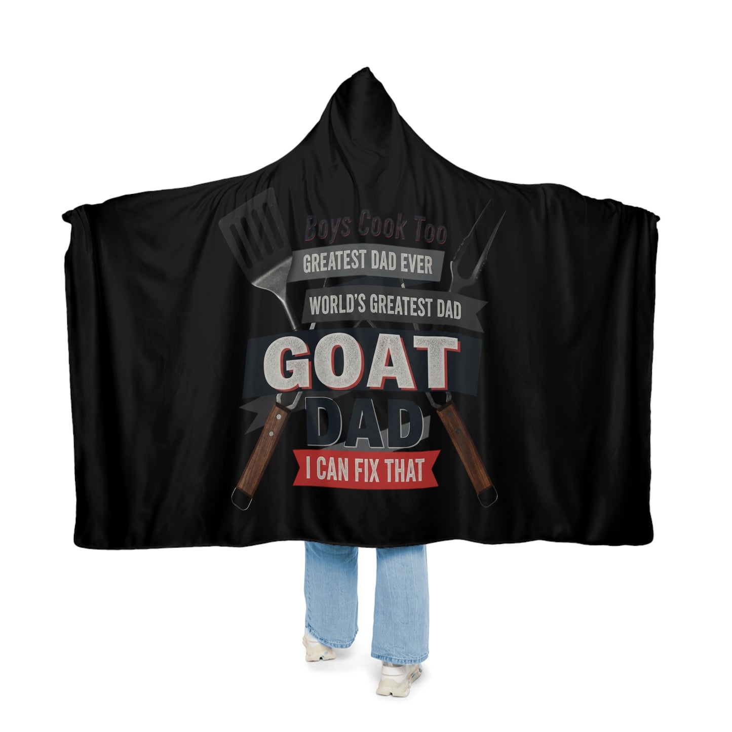 GOAT Dad Snuggle Blanket - 'World's Greatest Dad' Hooded Gift Throw