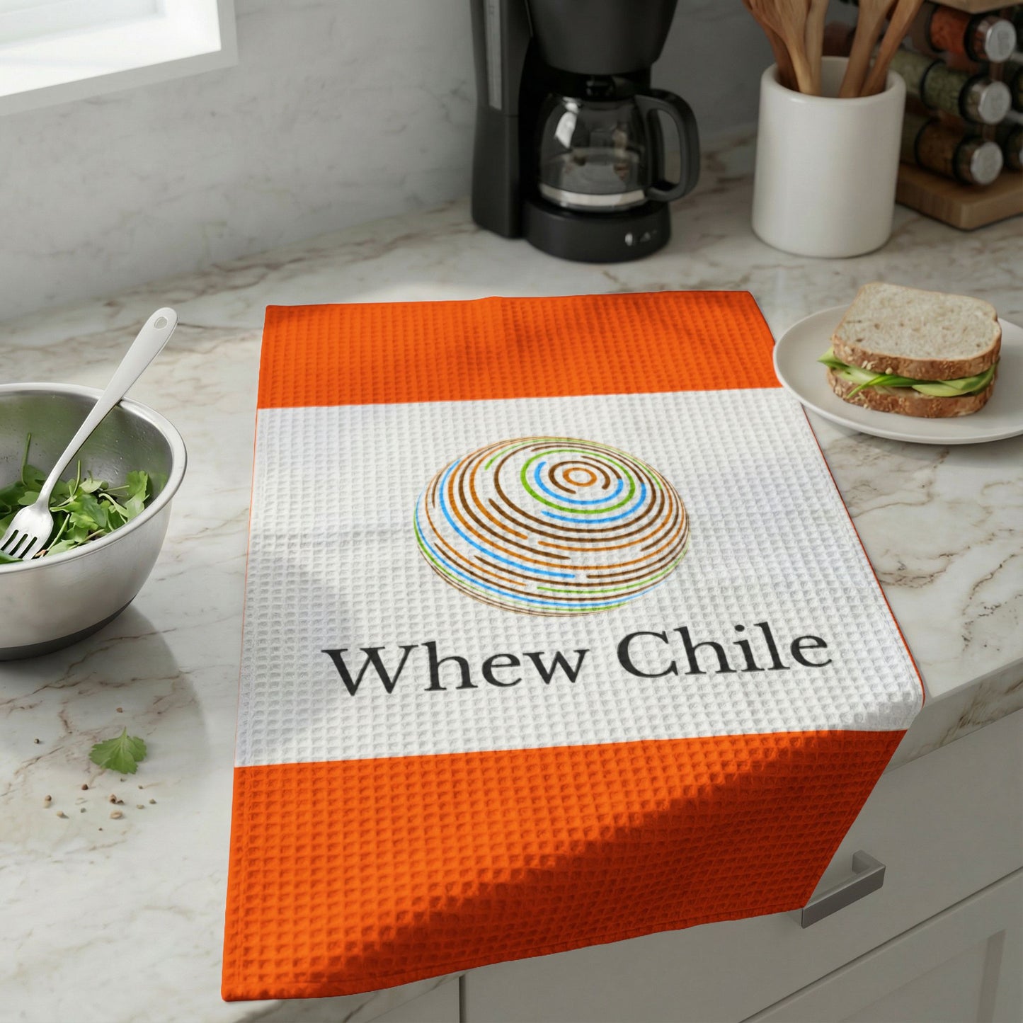 "Whew Chile" Waffle Weave Kitchen Tea Towel