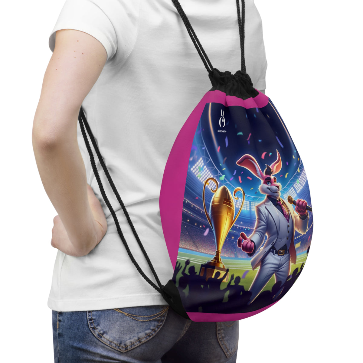 Super Bowl Bunny Vibes Drawstring Bag