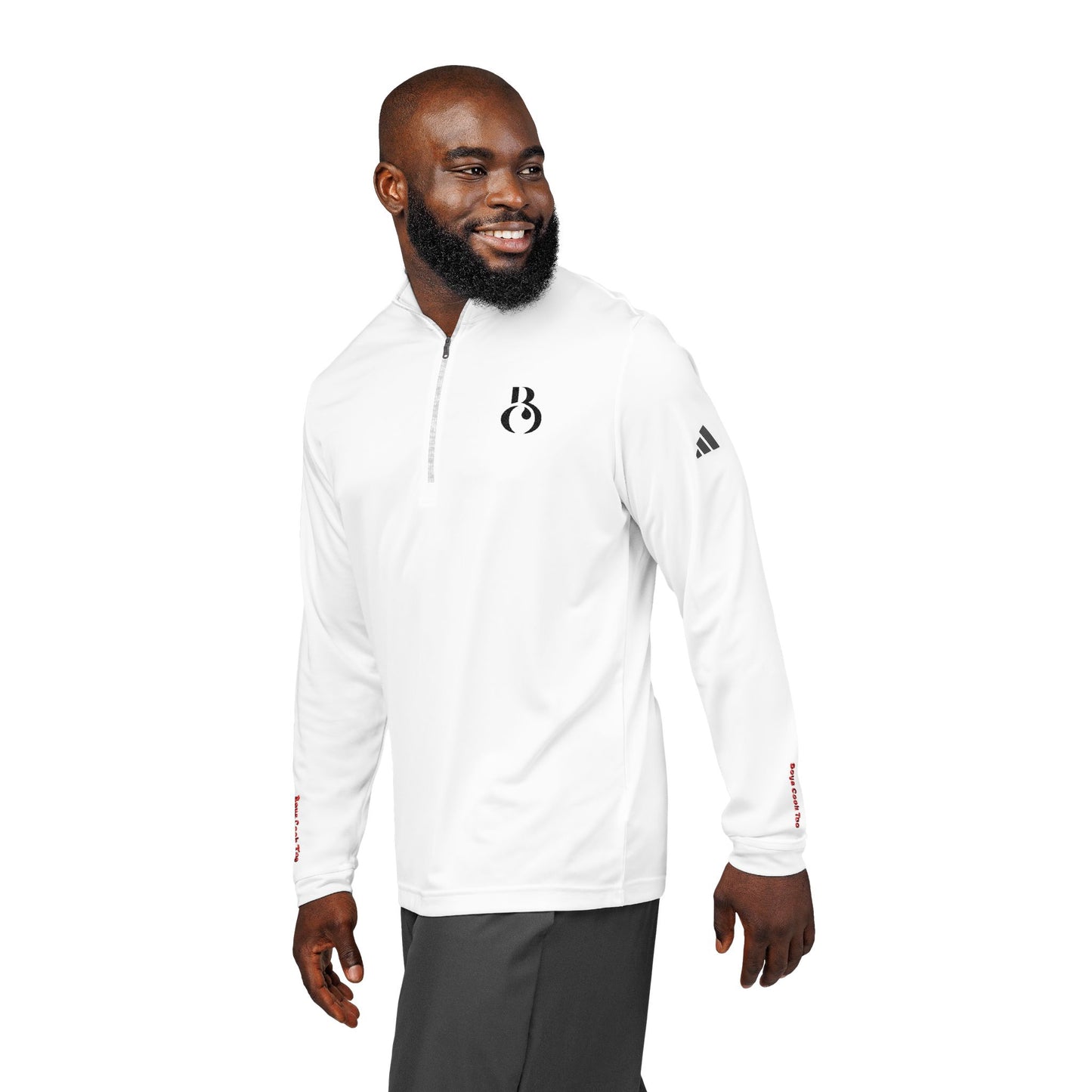 'Boys Cook Too' Quarter-Zip adidas – Embroidered Pullover