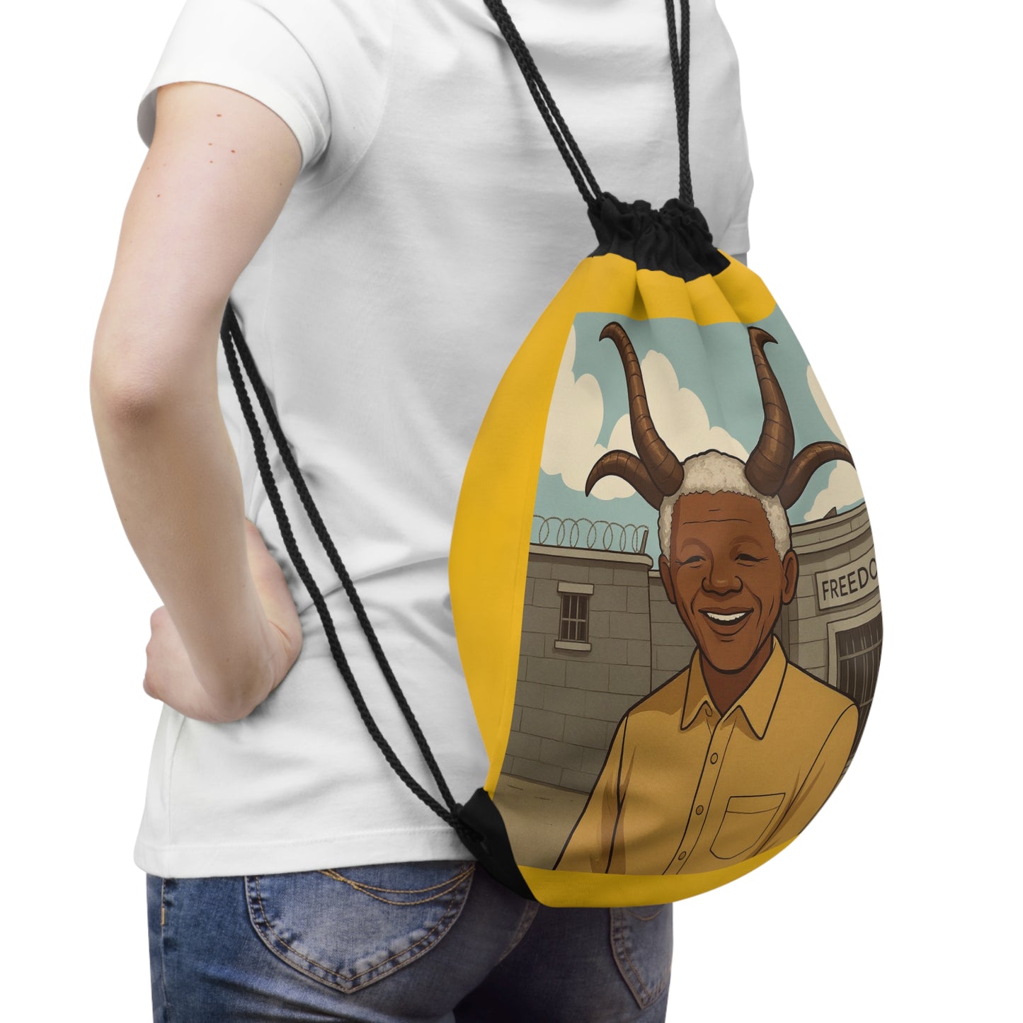 Freedom Goat Africa Vibes Drawstring Bag