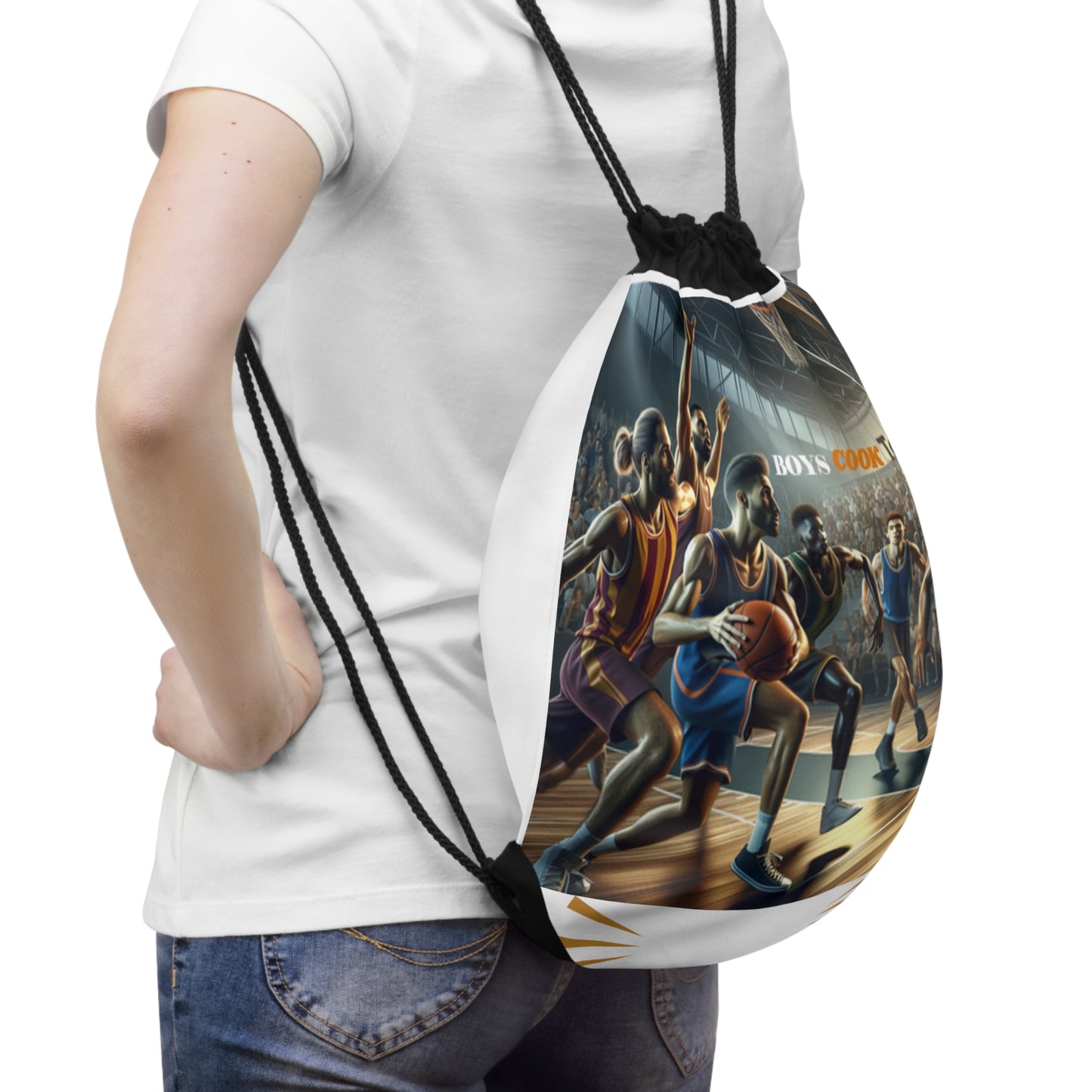 Basketball Vibes Drawstring Bag