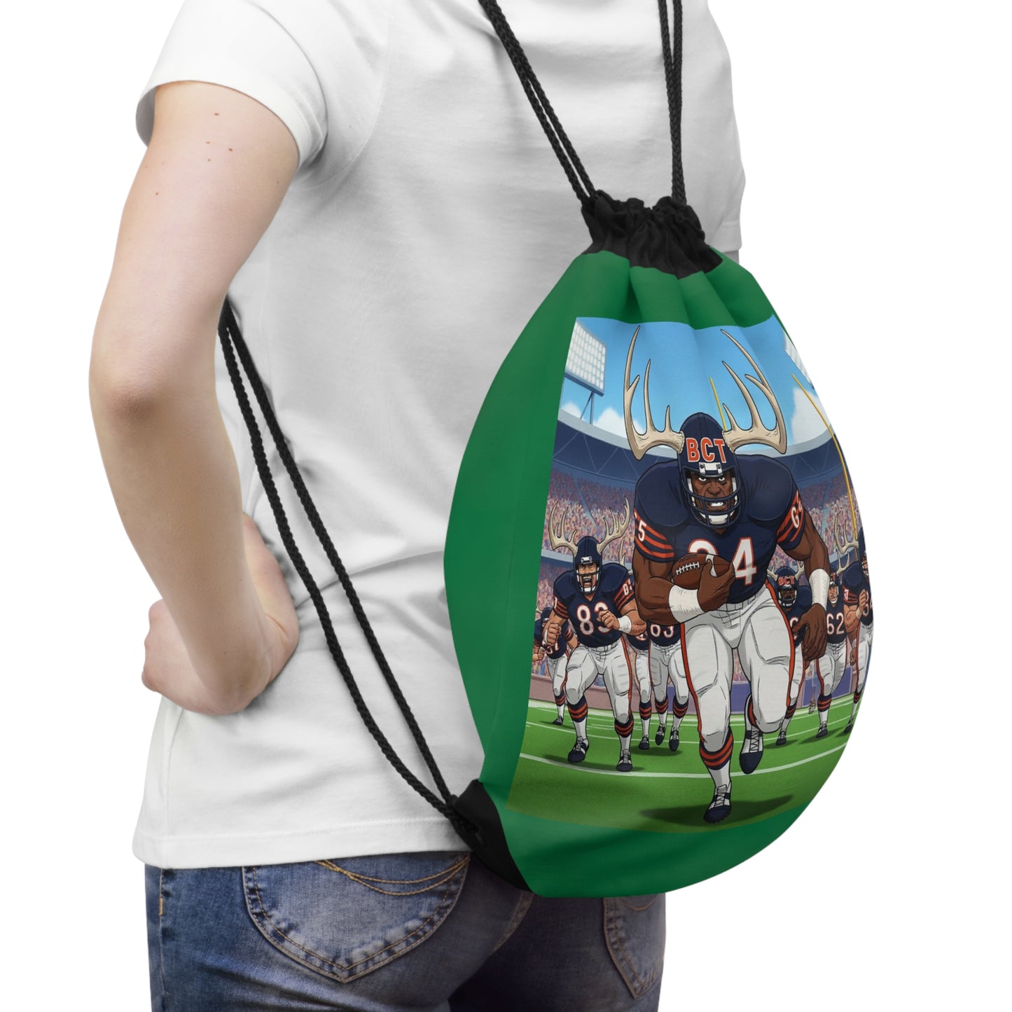 Football Goats Durable Drawstring Bags