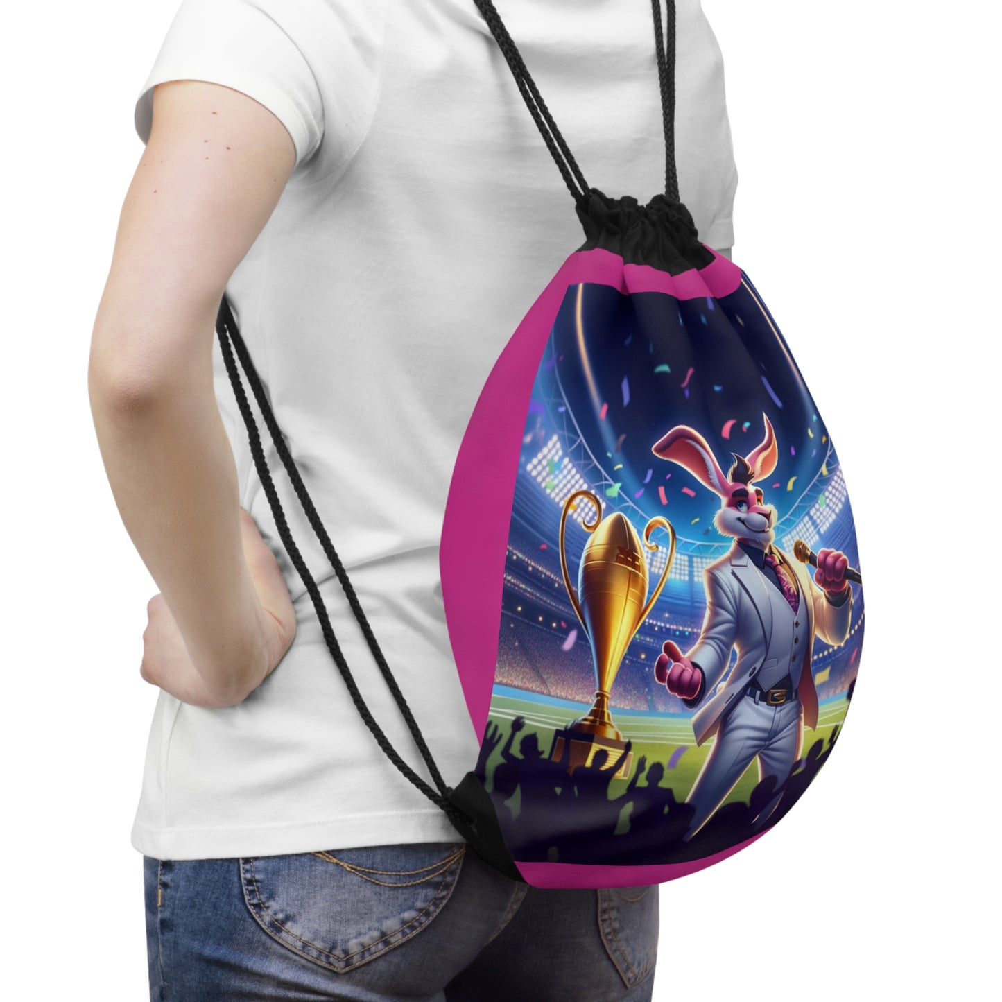 Super Bowl Bunny Vibes Drawstring Bag
