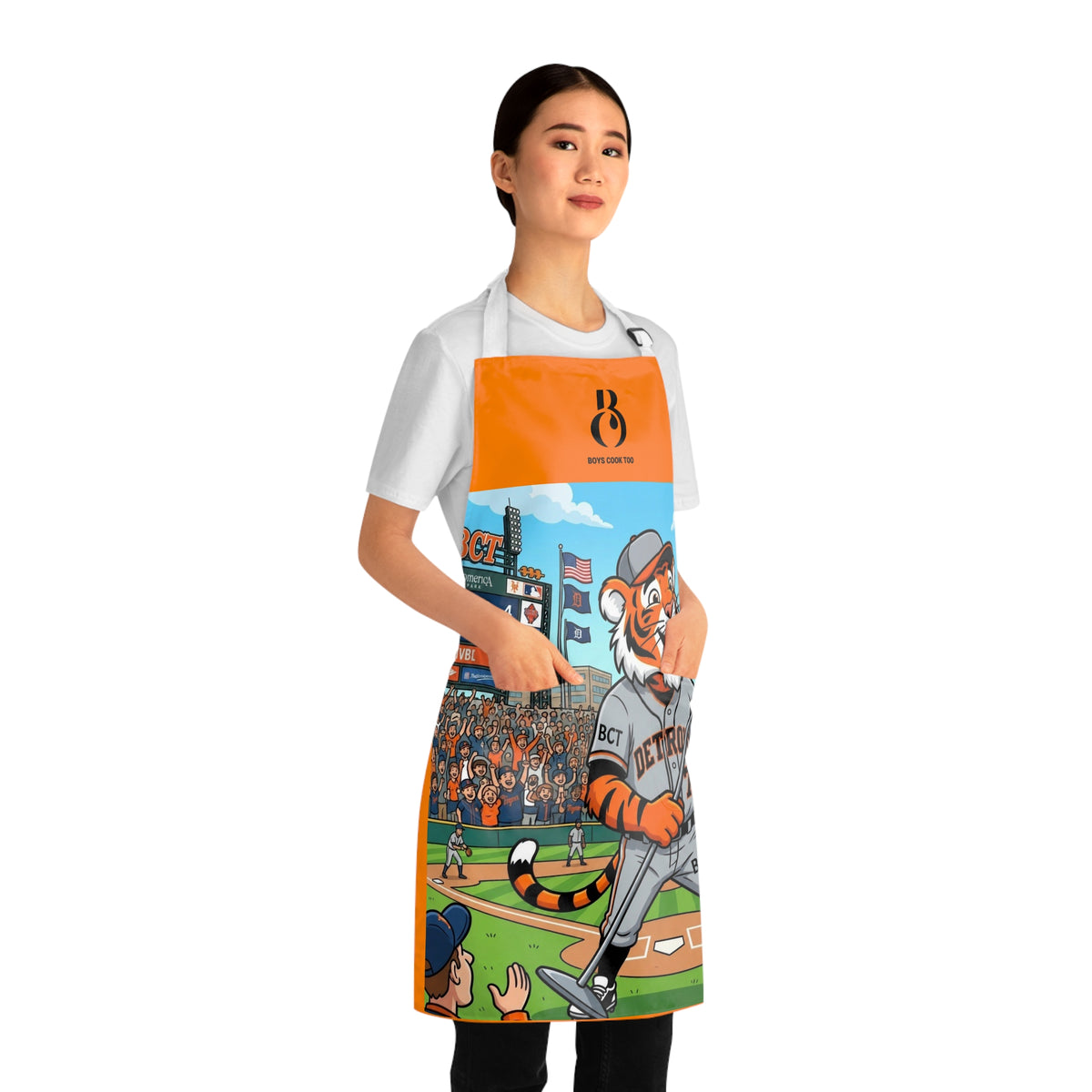 Baseball Detroit Singing Tiger Chef Apron