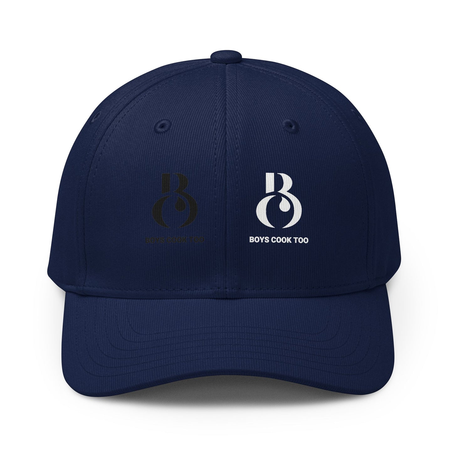 Black/White Embroidered 'Boys Cook Too' — adidas Baseball Hat