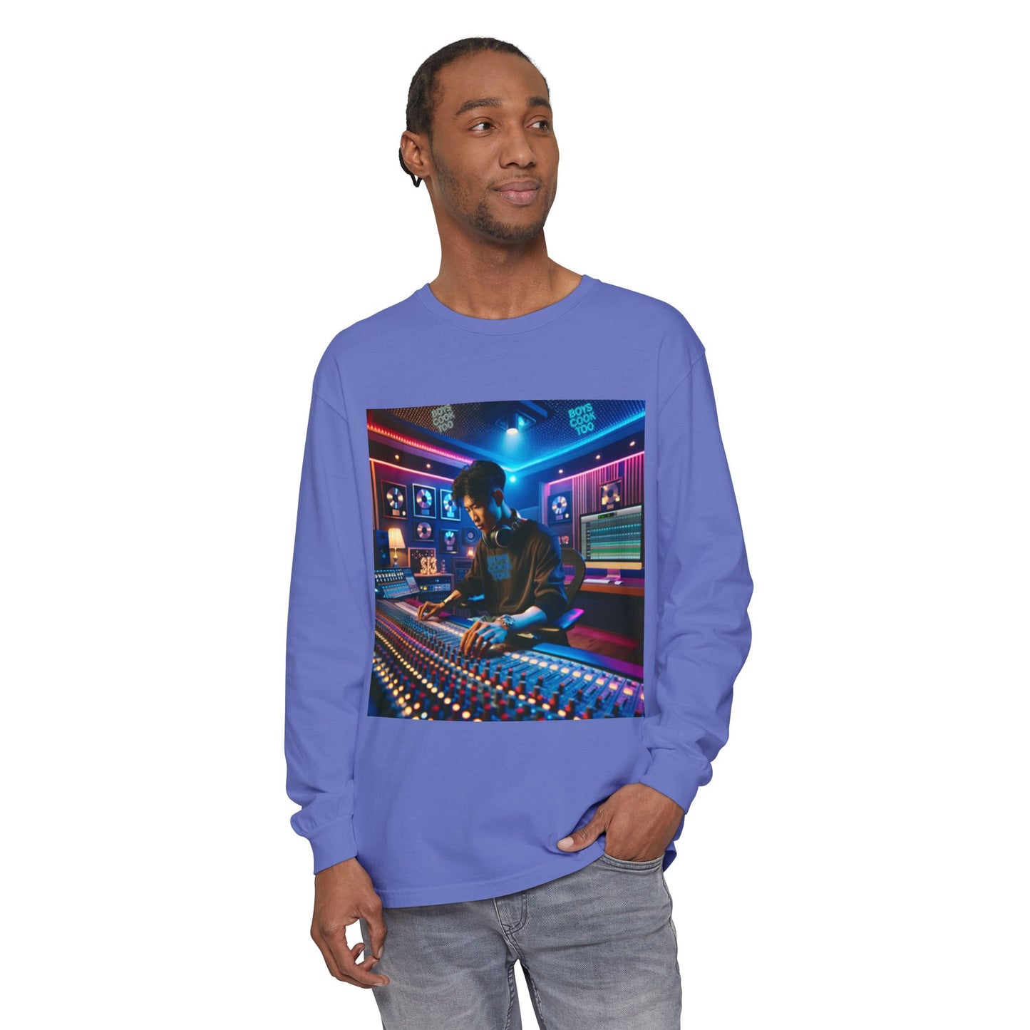 Music Producer Shrug - Studio Vibes Long Sleeve Shirt