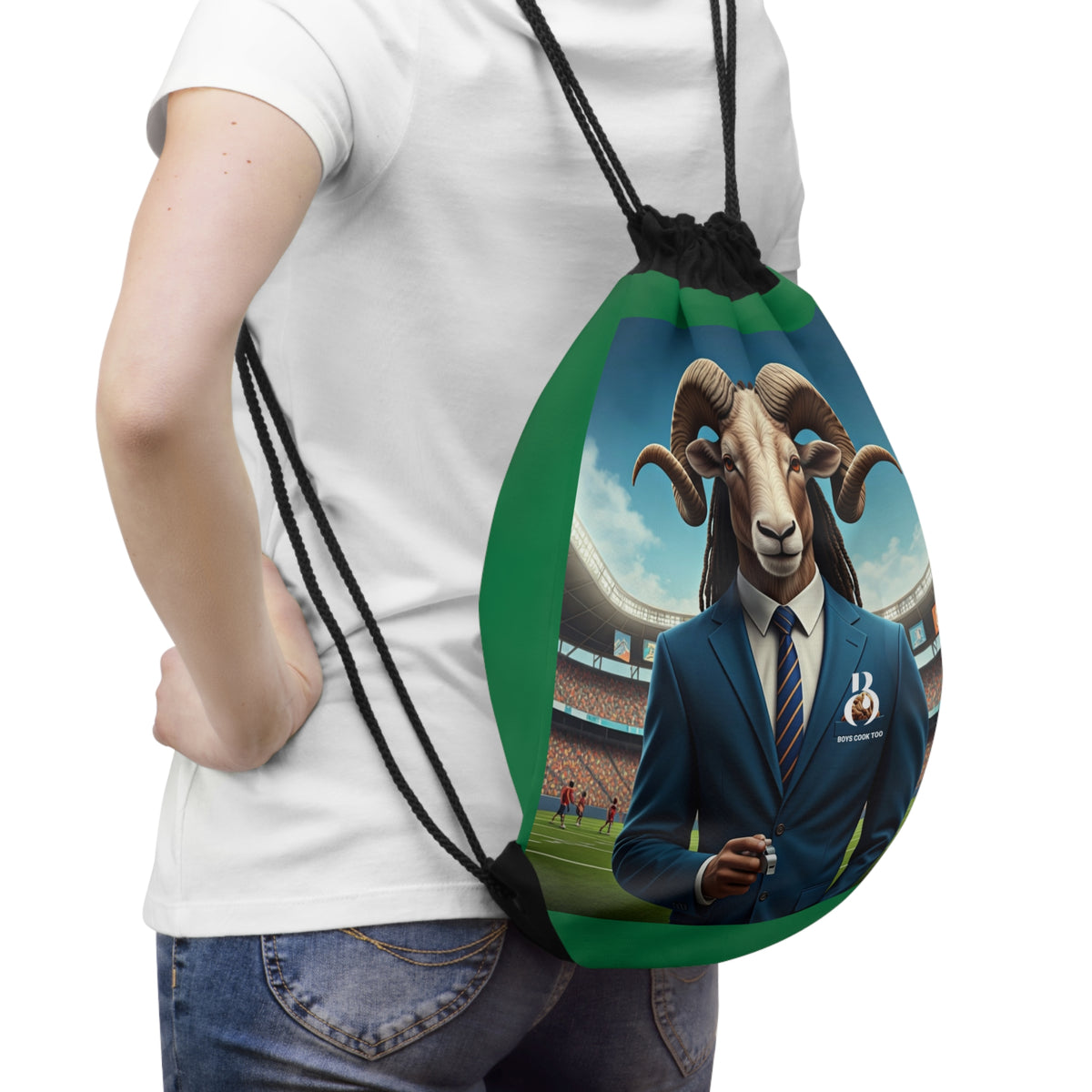 Goat Coach Drawstring Bag