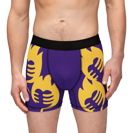Mic on Fire Boxers, Comfortable & Unique, Relaxed Fit (Purple & Gold)
