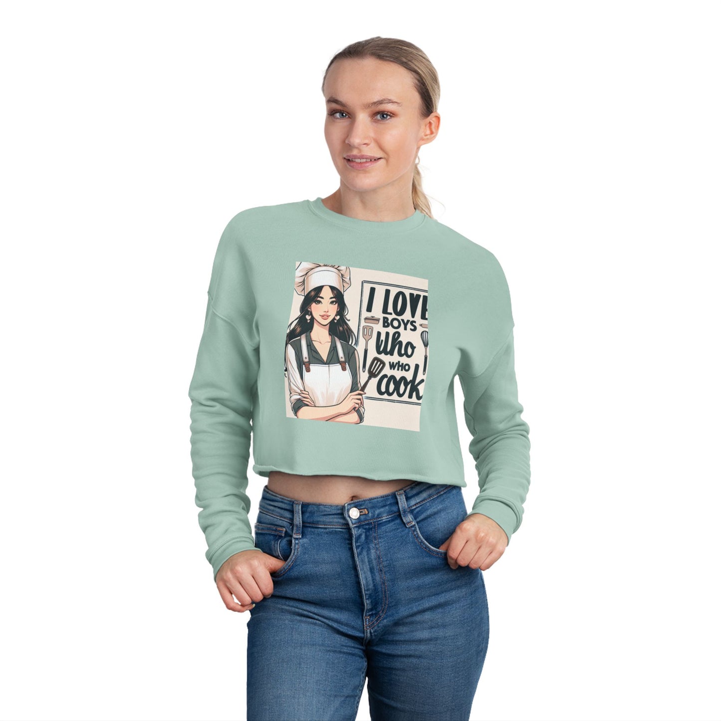 Darling Cropped Sweatshirt For Those Who Love Boys Who Cook