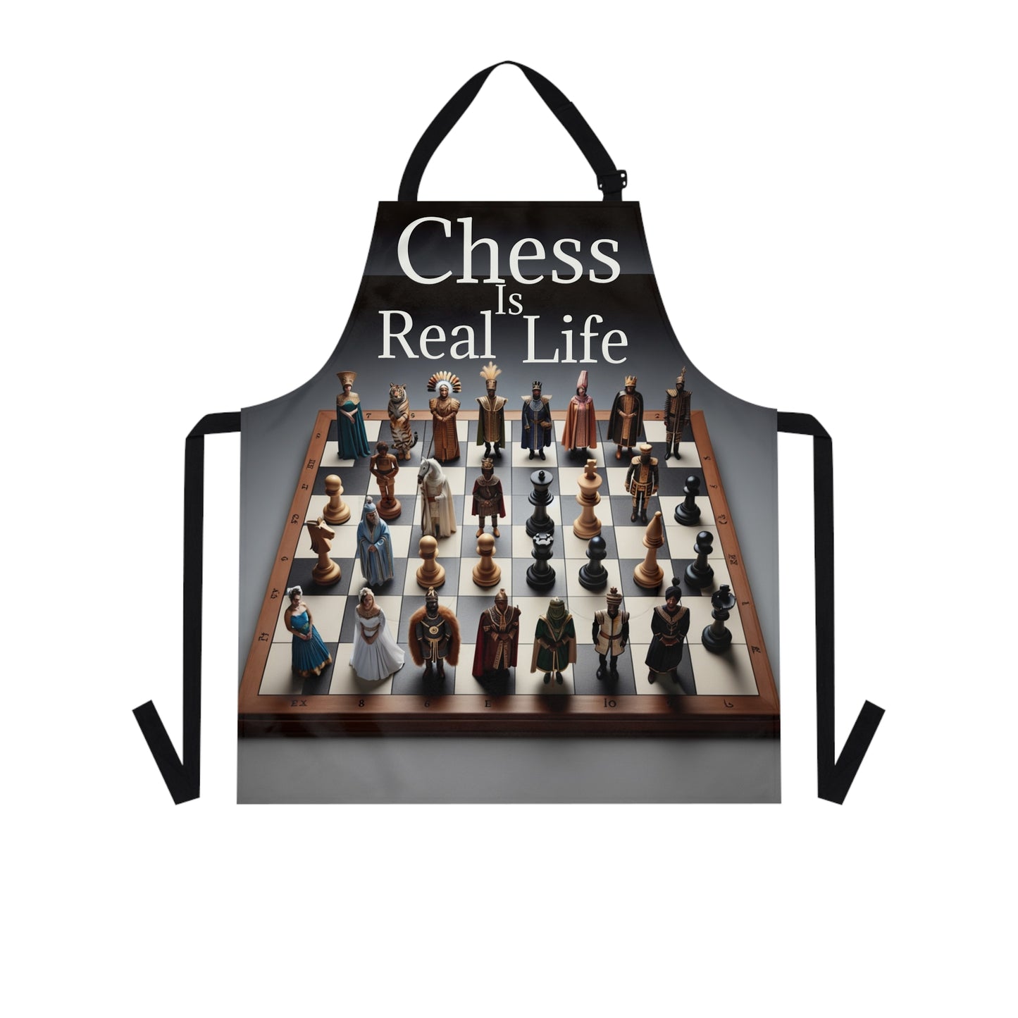 "Chess Is Real Life" Chessboard Pieces Apron for Enthusiasts