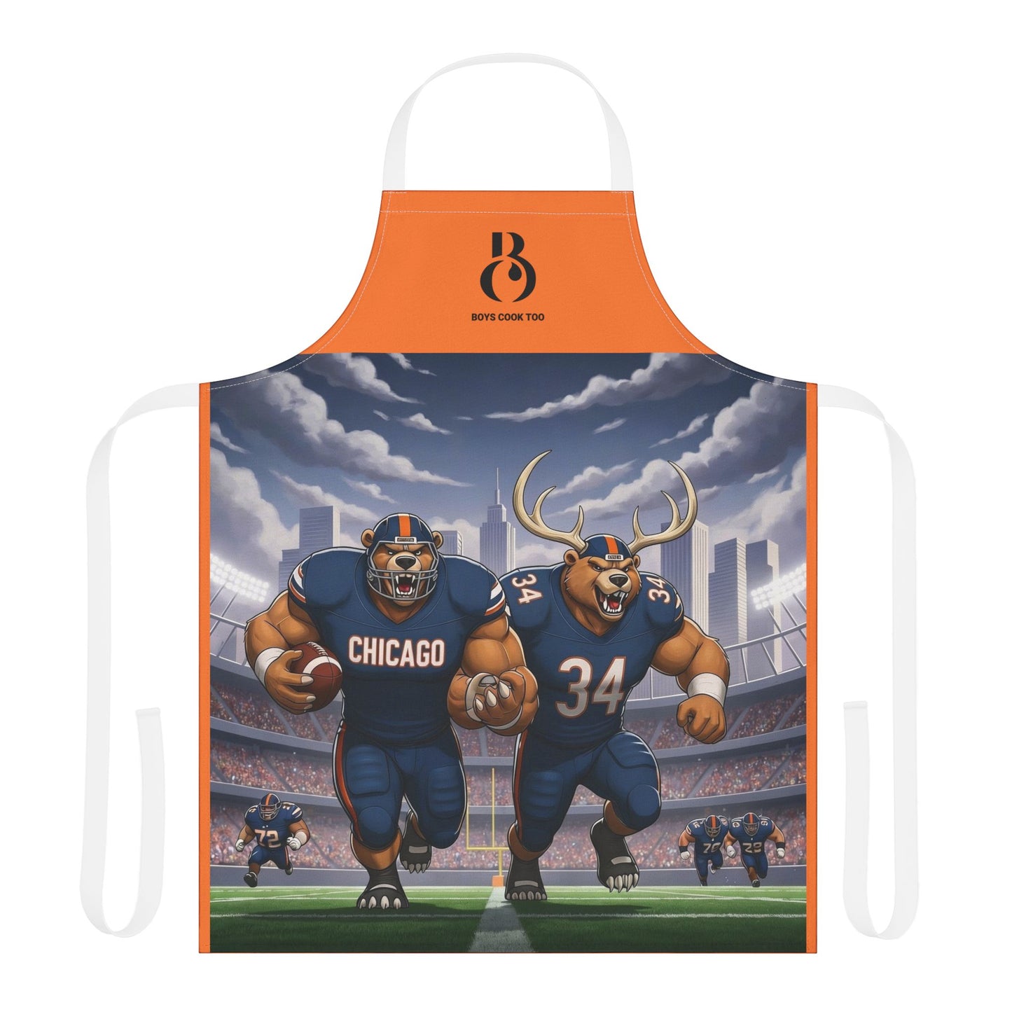 Chicago Football Grizzly Bears Stadium Game Day Cooking Apron