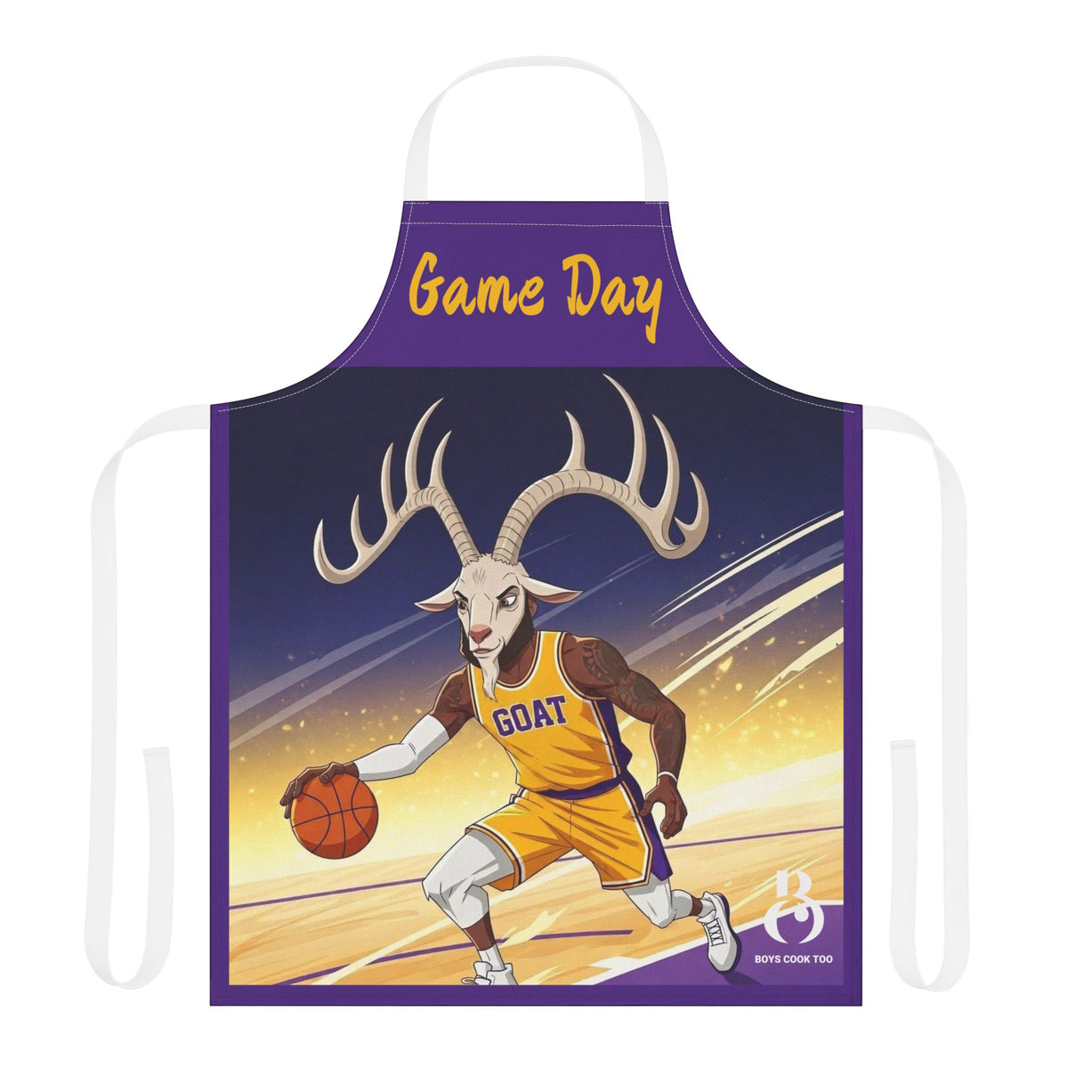 Purple & Gold Basketball Goat Apron