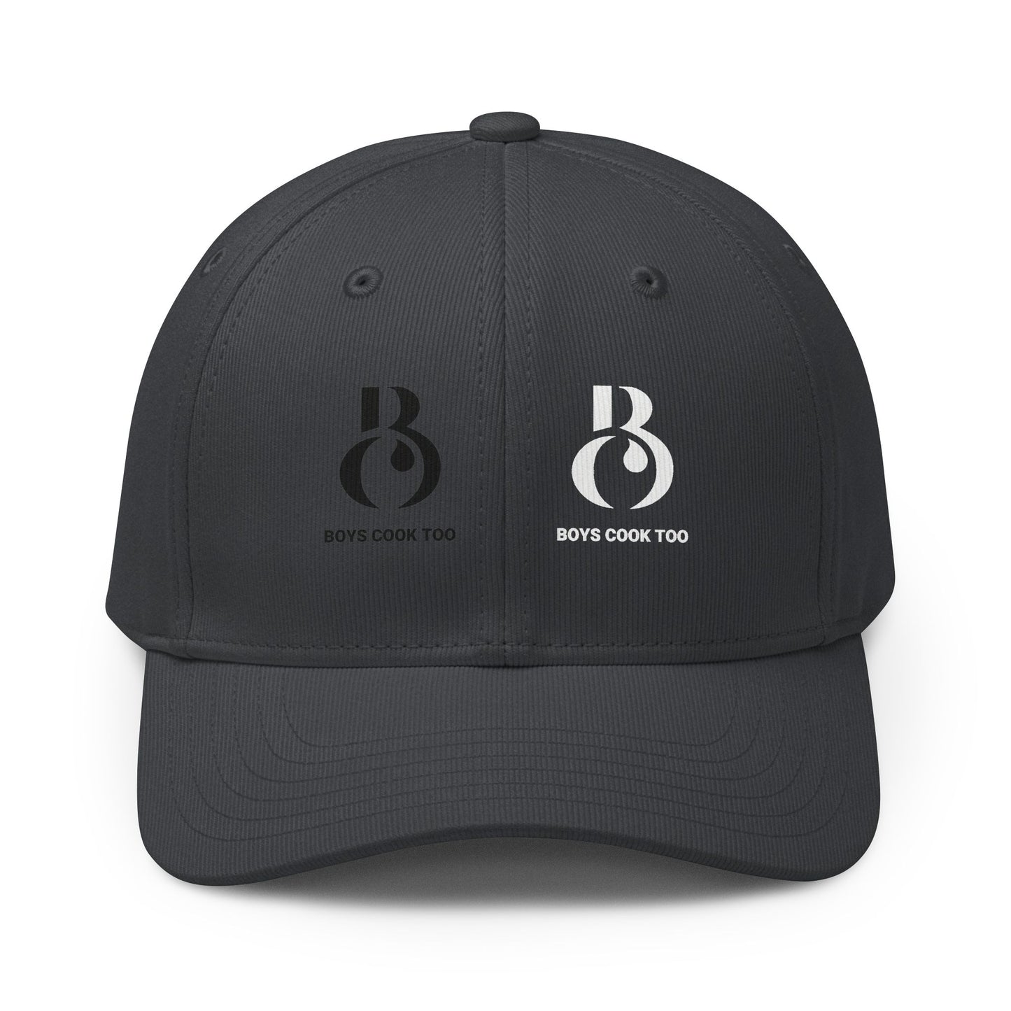 Black/White Embroidered 'Boys Cook Too' — adidas Baseball Hat