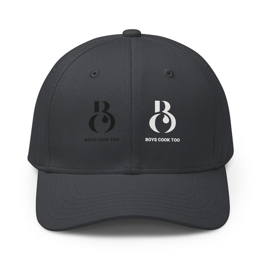 Black/White Embroidered 'Boys Cook Too' — adidas Baseball Hat