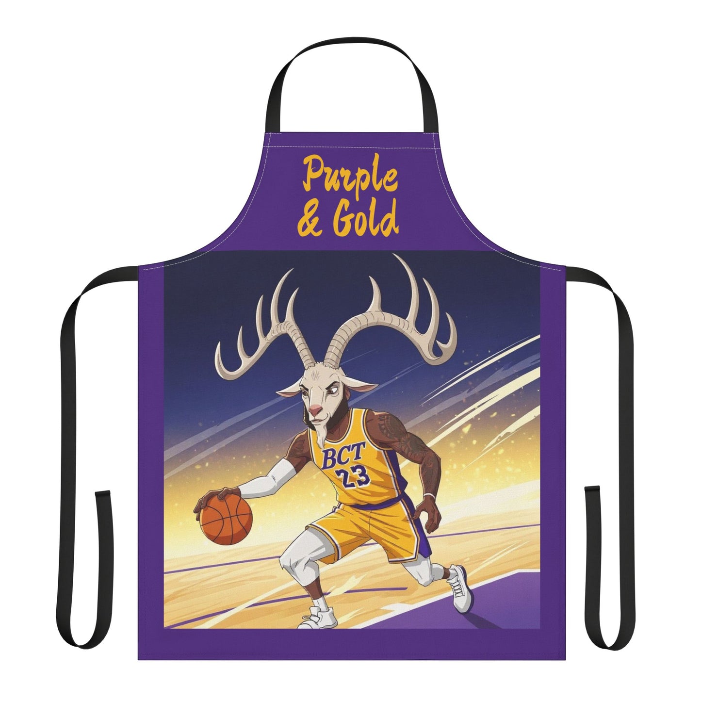 Purple & Gold Basketball Goat Apron