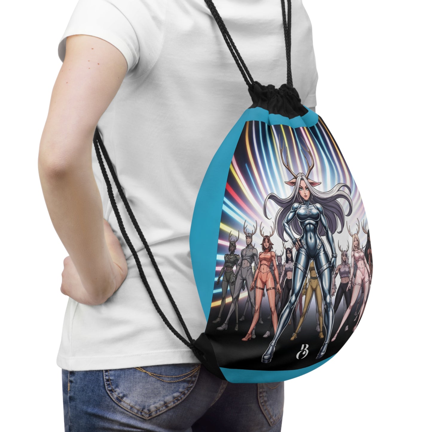 Anime Goat Team Drawstring Bag